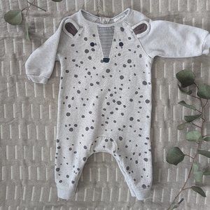 Gray Polka Dot Kids One Piece